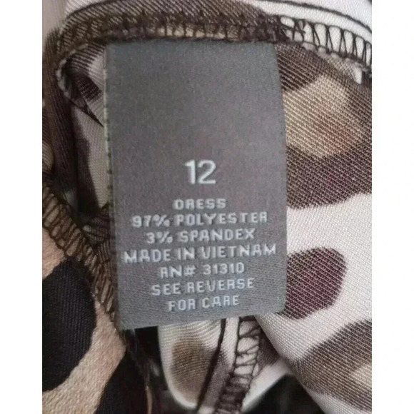 Roz & Ali Dress Cheetah Print Cap Sleeve Size 12 - Picture 4 of 5